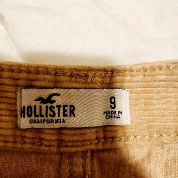 Hollister Ultra High Rise Tan Corduroy Mini Skirt Juniors Size 9 Full Zip Front - Picture 8 of 10
